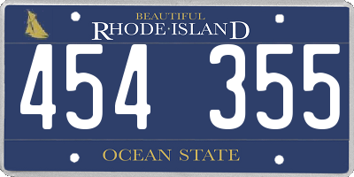 RI license plate 454355