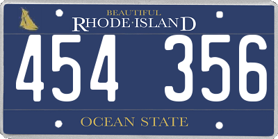 RI license plate 454356