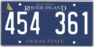 RI license plate 454361