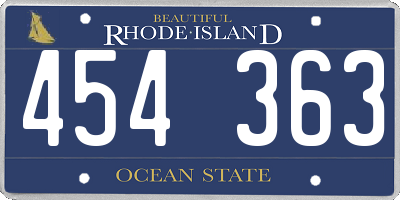 RI license plate 454363