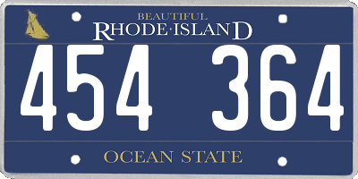 RI license plate 454364