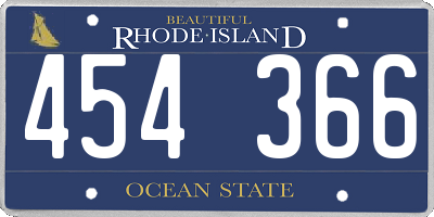 RI license plate 454366