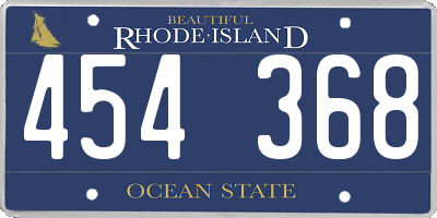 RI license plate 454368