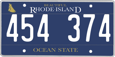 RI license plate 454374