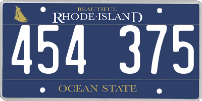 RI license plate 454375
