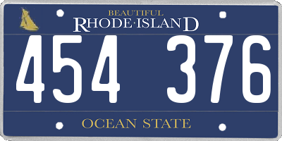 RI license plate 454376