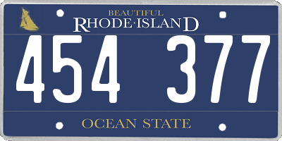 RI license plate 454377