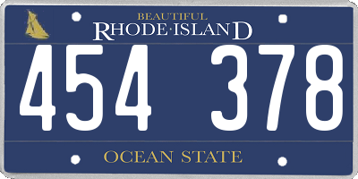 RI license plate 454378