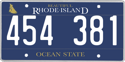 RI license plate 454381