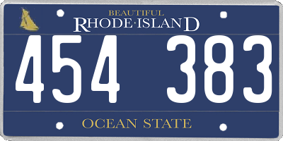RI license plate 454383