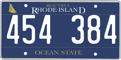 RI license plate 454384