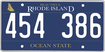 RI license plate 454386