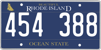 RI license plate 454388