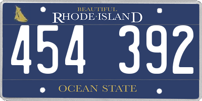 RI license plate 454392