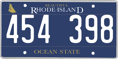 RI license plate 454398