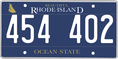 RI license plate 454402