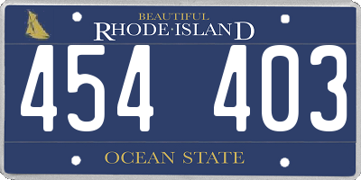 RI license plate 454403