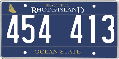RI license plate 454413