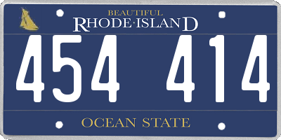 RI license plate 454414