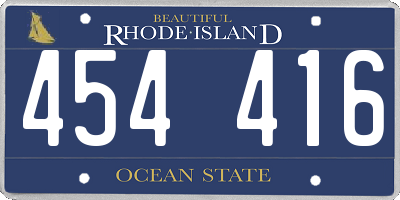 RI license plate 454416