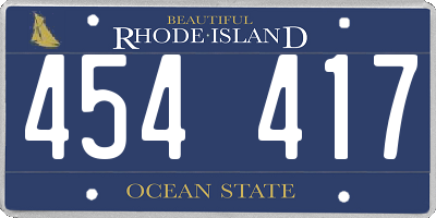 RI license plate 454417