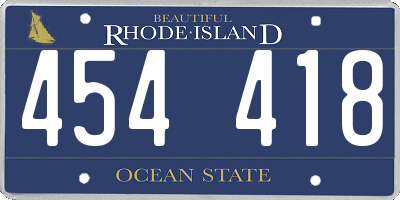 RI license plate 454418