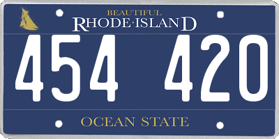 RI license plate 454420