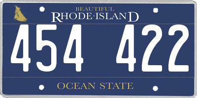 RI license plate 454422