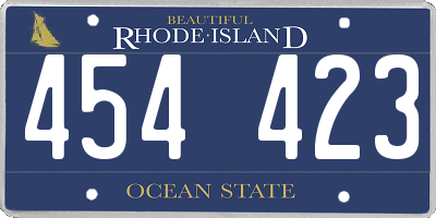 RI license plate 454423