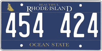 RI license plate 454424