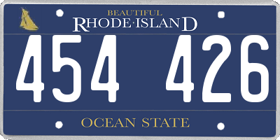 RI license plate 454426