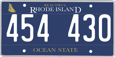 RI license plate 454430