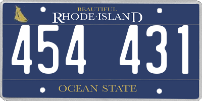 RI license plate 454431