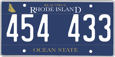 RI license plate 454433