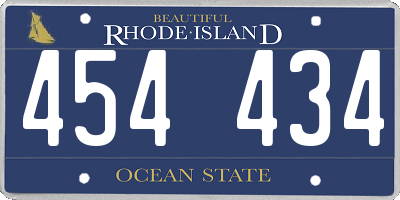 RI license plate 454434