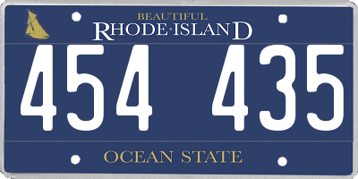 RI license plate 454435