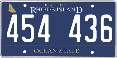 RI license plate 454436