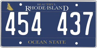 RI license plate 454437