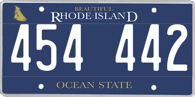 RI license plate 454442