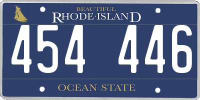 RI license plate 454446