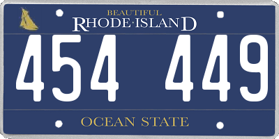 RI license plate 454449