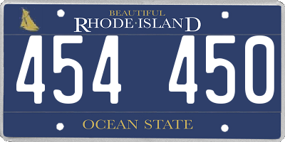 RI license plate 454450