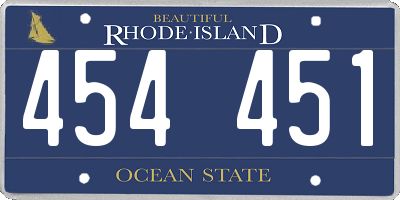 RI license plate 454451