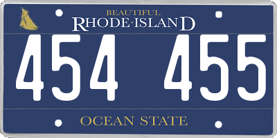 RI license plate 454455