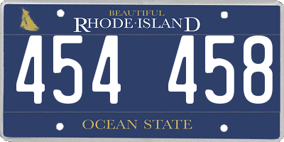 RI license plate 454458