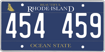RI license plate 454459