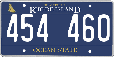 RI license plate 454460