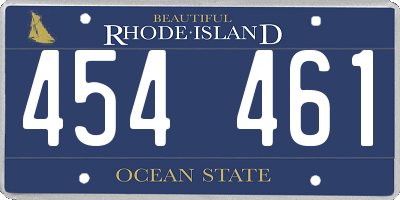 RI license plate 454461