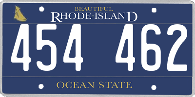 RI license plate 454462