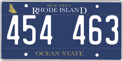 RI license plate 454463